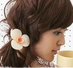 310 日韓飾品批發 梔子花發圈發飾，廠家直銷，引領美發飾品新風尚